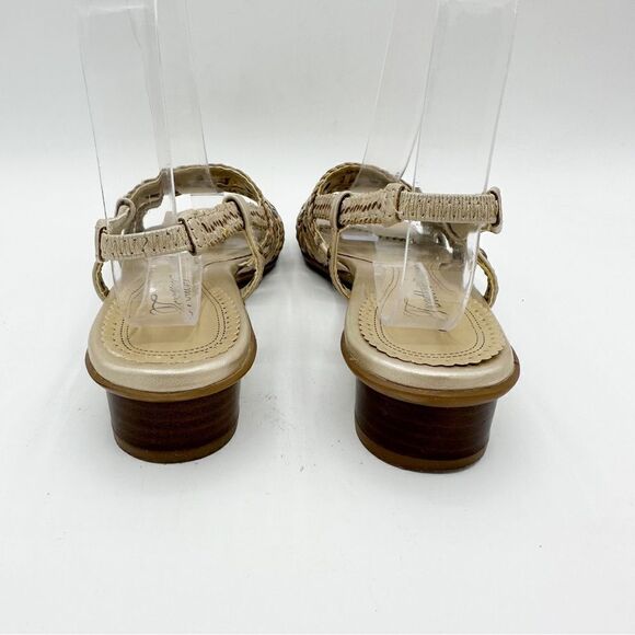 TROTTERS Womens Abigail Gold/Silver Metallic Slingback Sandal Gold Stud 7 Narrow - Picture 7 of 14